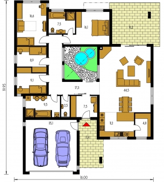 Mirror image | Floor plan of ground floor - ARKADA 1